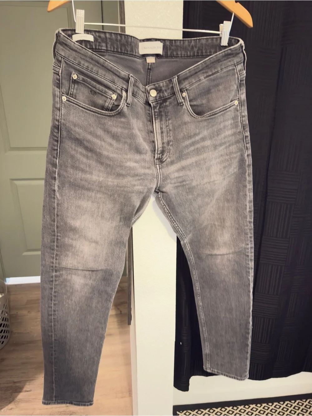 Calvin Klein Jeans Men’s Washed Gray Slim Jeans